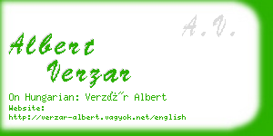 albert verzar business card